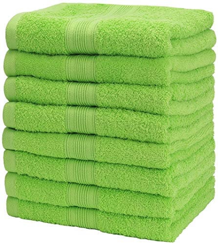 NatureMark 8er Pack Handtücher, 100% Baumwolle, 50 x 100 cm, Handtuch Set Apfelgrün