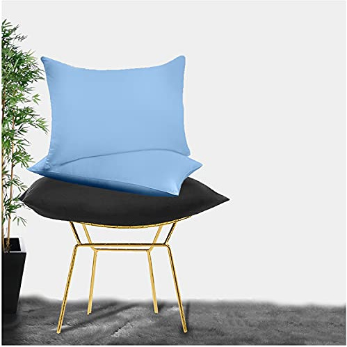 GC GAVENO CAVAILIA Super Soft Pillow Cases 2 Pack - Anti Allergic & Breathable Polycotton Pillow Covers with Envelop Closure - Washable Standard Pillowcases (50x75cm) - Blue