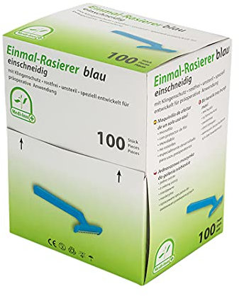 Medi-Inn Einmalrasierer Einwegrasierer Farbe blau (einschneidig, 500 Stück)