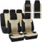 FH GROUP fh-fb062115 Premium Stoff Auto Sitzbezüge, Airbag kompatibel und Split Bench mit f14407 Premium Teppich Bodenmatten aus massivem schwarz passend für die meisten Auto, LKW, SUV, oder Van