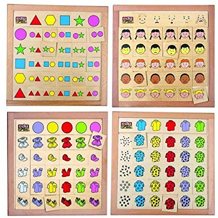 BSM- 4 Tableaux Double Entrée Pédagogie Montessori Logique et Manipulation, EF 30510, Brun