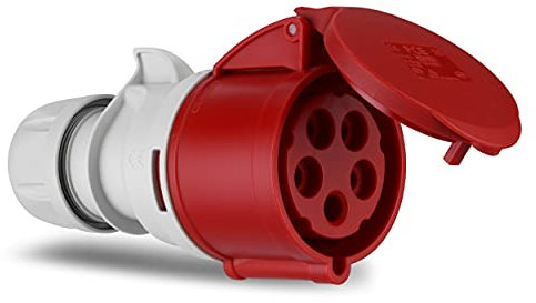 REV CEE-Kupplung, 5-polig (3Ph+N+PE) IP44, 400V 32A, rot