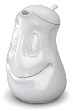 FIFTYEIGHT PRODUCTS / Tassen/Kanne „Gut Drauf“ (Porzellan, 1200 ml, weiß, Made in Germany)