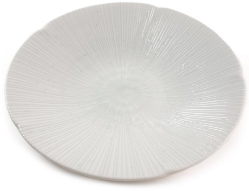 Japanische Porzellanteller - White Schale Keramikschale Gemustert - 22cm