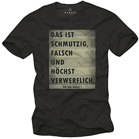 MAKAYA Witzige T-Shirts mit Sprüchen für Herren/Männer Das Ist Schmutzig Schwarz Größe S-XXXL