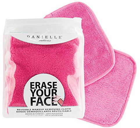Danielle Creations Erase Your Face Eco Friendly Reusable Make Up Remover Cloth in Pink