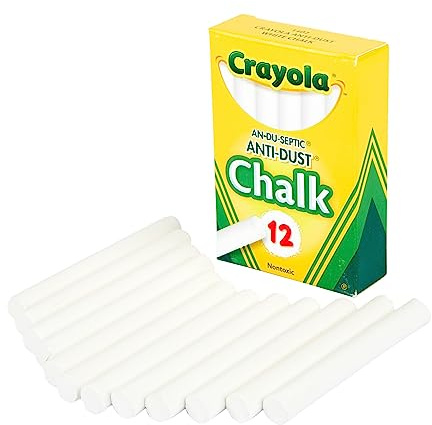 Crayola Anti-Dust Chalk-White 12/Pkg