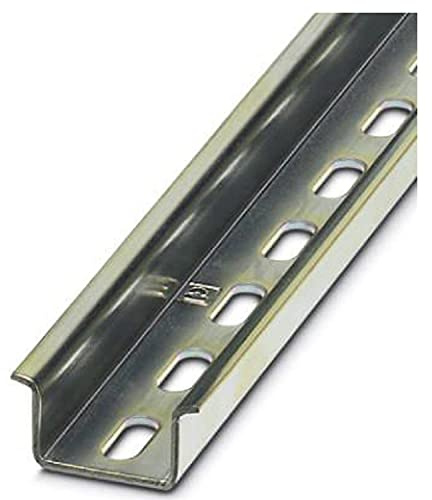 PHOENIX CONTACT NS 35/15 PERF 2000MM Tragschiene Gelocht, Standardprofil, Ähnlich EN 60715, Verzinkt, Dickschichtpassiviert, 35mm Breite, 15 mm Höhe, 2000mm Länge, Silber, 25 Stück