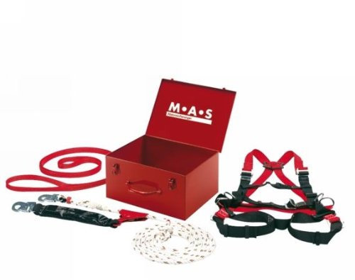 MAS GMBH ABSTURZSICHERUNGEN 40001 Sicherheitskoffer 4tlg. Anschlagband B2 m.Auffanggurt MAS90 MAS EN363