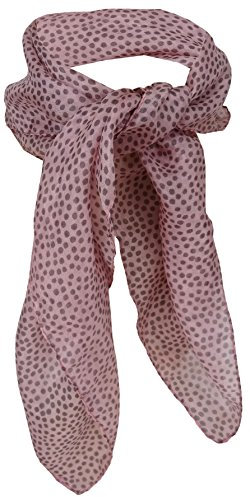 TigerTie Damen Nickituch in rosa grau gepunktet - Halstuch 100% Seide - 50 x 50 cm