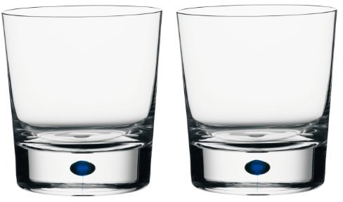 Orrefors Intermezzo Blue 11 Ounce Double Old Fashioned Glass, Set of 2