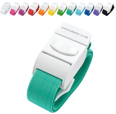 ROLSELEY Quality Medical Tourniquet with Quick Release Buckle and Latex Free Polyester Elastic Band for NHS Nurse, Midwife, A&E, Paramedic, Phlebotomist, Medical Student and Doctor (Teal)