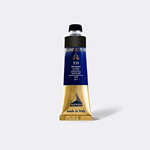 MAIMERI PURO 40 ml, Hochwertige Ölfarben, Farbton Elfenbeinschwarz