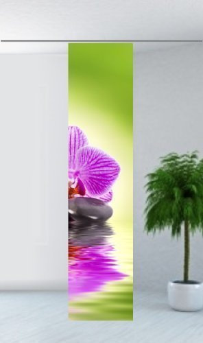 gardinen-for-life Flächenvorhang Orchidee Green, Schiebevorhang mit Wellness-Motiv, Gr.60x260 cm