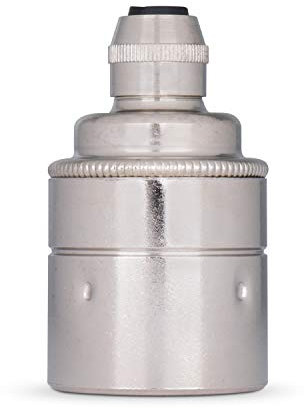Vintage Glattmantel Lampenfassung aus Messing E27 - Das Original aus Europa - Nickel Finish, vernickelt
