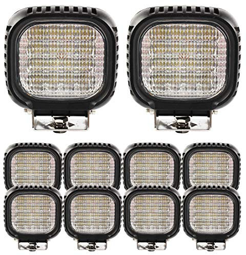 BRIGHTUM 48W CRE LED Offroad Arbeitsscheinwerfer weiß 12V 24V Reflektor worklight Scheinwerfer Arbeitslicht SUV UTV ATV Arbeitslampe Traktor Bagger LKW KFZ (10 Stück)