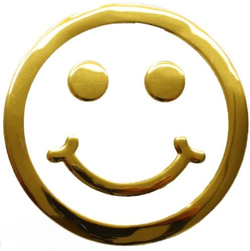 phil trade Aufkleber Sticker Gold Chrom 3D Emblem Smiley Emoji Auto Motorrad DZ-28G
