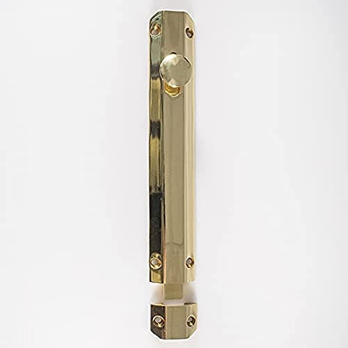 Carlisle Brass AQ83 Surface Bolt C/W Extruded Flat Keeper, Polished Brass, 200 mm (8)