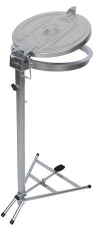 Kaiser + Kraft Müllsackständer | Standgestell, für Volumen 120 l, mit Pedal, verzinkt, Stahldeckel
