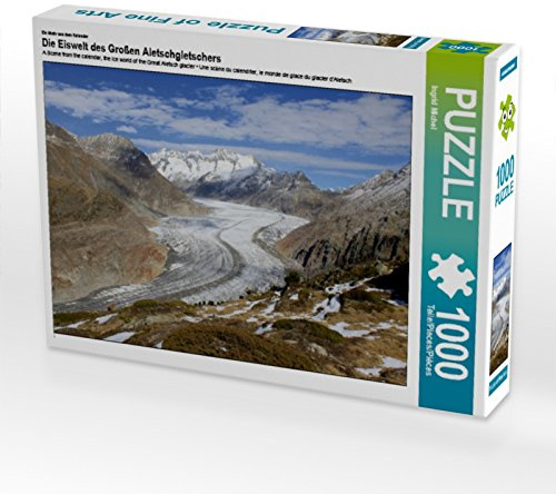 CALVENDO Puzzle EIN Motiv aus dem Kalender Die Eiswelt des Großen Aletschgletschers | 1000 Teile Lege-Größe 64 x 48 cm Foto-Puzzle für glückliche Stunden