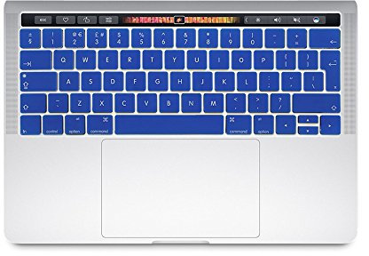 Se7enline Compatible with Macbook Pro 13 Keyboard Cover for MacBook Pro 13/15 inch Retina Display With Touch Bar Version 2016/2017/2018/2019/2020 Keyboard Cover Skin 13 inch (UK Layout), Deep Blue