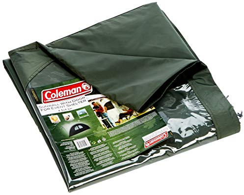 Seitenwand für Coleman Event Shelter XL 4,5 x 4,5 m, 1 Pavillon Seitenteil mit Tür und Fenster, Seitenplane, dient auch als Sonnenschutz, wasserabweisend, grün