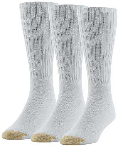 GOLDTOE Men's Ultra Tec Performance Crew Athletic Socks, Multipairs, White (3-Pairs), X-Large