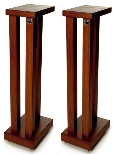Hi Fi Racks Podium Slimline 600mm Speaker Stands Mahogany