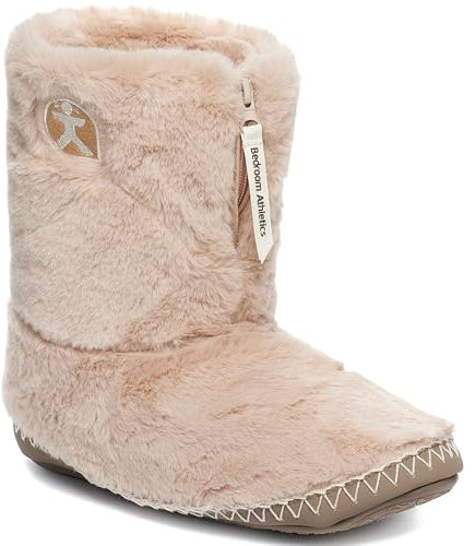 Bedroom Athletics Womens Marilyn Classic Faux Fur Slipper Boot luxury Warm Zip Fastening Memory Foam Durable Machine Washable Gingerbread UK3/UK4