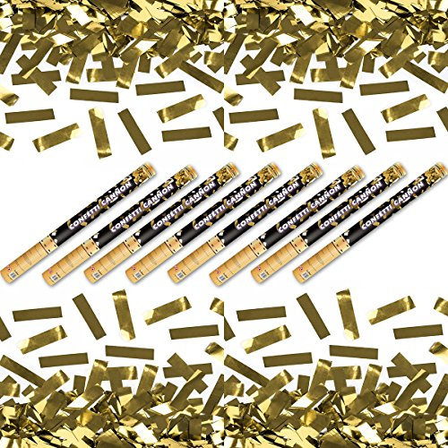 8 x goldener Konfetti Regen 60 cm Kanone Shooter Konfettibombe Partypopper Hochzeit