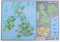 British Isles & Ireland Atlas Map Desk Mat Computer Mouse Pad 595 x 365mm