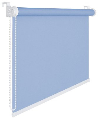 KS Handel 24 FENSTERROLLO 50 cm BREITE 175 cm LANG BLAU HELLBLAU VERDUNKLUNG 50% SICHTSCHUTZROLLO INKL. SEILZUG Fenster Rollo KLEMMROLLO 50x175