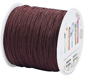 pandahall 1 Rolle (über 90 m, 100 Meter) 0,8 mm Nylon aufreihmaterialien Verknoten Cord, Chinese Knüpfarbeiten Kordel Nylon Saite Shamballa Makramee Gewinde aufreihmaterialien Kordel 0.8mm