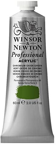 Winsor & Newton 2320162 Professional Acrylfarbe in Künstlerqualität, hohe Farbbrillanz & Deckkraft, Archivqualität, 60ml Tube - Chromoxydgrün
