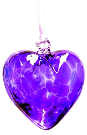 Milford Collection Glass Friendship Heart Small- Purple