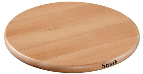 STAUB Zubehör Magnetischer Topfuntersetzer, Holz, Holz, 16,5 x 16,5 x 2 cm