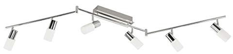 Action Deckenbogen, 6-flammig, Serie Bas, 6 x 5 W, Breite 7.5 cm, Höhe 21.5 cm, Tiefe 150 cm, Kelvin 3000, Lumen 400, nickel matt, chrom 967706540000