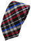 TigerTie Schmale Krawatte rot blau beige schwarz silber kariert - Krawatte Tie