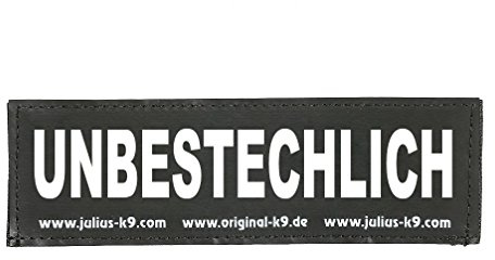 Julius-K9 Original Interchangeable Patch, Large, Black, Unbestechlich