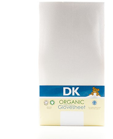 DK Glovesheets 70x140cm 100% Organic Cotton Fitted Cotbed Sheet for Newborn and Above (White)