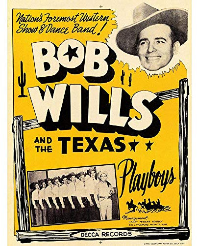 Wee Blue Coo Music Artist Bob Willis Texas Playboys Western Country USA Art Print Poster Wall Decor Kunstdruck Poster Wand-Dekor-12X16 Zoll