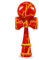 Ganzoo Kendama aus Buchen-Holz, Original Japanisches Traditionelles Holz-Sportgerät mit Kugel, Schnur und Fangteller für Geschicklichkeit/Balancing, Geschenk-Idee (rot gelb)