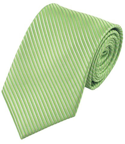 Herren-Krawatte, 100 % Seide, gestreift, italienisches Design, ideal für Hochzeiten, formelle Anlässe, smart, Arbeitskleidung, farbige Luxus-Seiden-Krawatten Gr. Einheitsgröße, Green Stripe 858