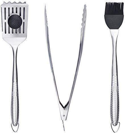 Azuma Stainless Steel BBQ Barbecue Tools Utensils Turner Tongs Basting Brush Cleaner