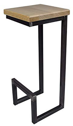Magnetic Mobel® Barhocker Stahl Holz massiv C-Style Barstuhl Industrial Design Metall Hocker H 78 cm (Buche Lackiert)