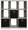 Furinno Storage Shelves, Wood, Grey/Black, one size
