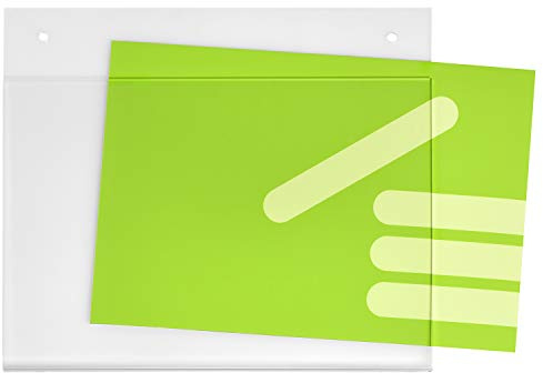 DIN A5 Plakattasche/Acrylglastasche/Einschubtasche Quer mit Bohrlöchern | Zur Wandmontage / Aufhängung Aus echtem Acrylglas, UV Stabil, aus einem Stück gefertigt, Made in Germany