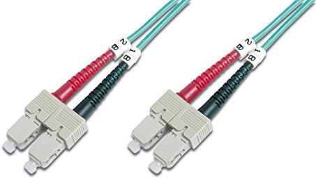 DIGITUS DK-2522-05/3 – Fibre Optic Cable OM3 – 5 m – ST to SC – Duplex Fibre Optic Cable – 1/10/40/100 Gbit/s – MM Multimode Fibre Optic LAN Cable – Fibre Type: 50/125 µ – Turquoise (Aqua)