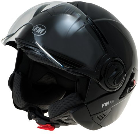 FM Jethelm mit Visier, Schwarz, XS