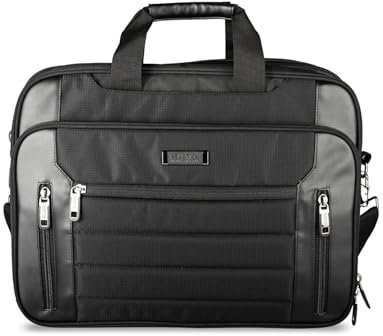 Kenneth Cole Reaction Keystone Computer Case with Zip Top, Black, 17 Laptop Portfolio